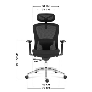 Ergonomski črni stol Mark Adler EXPERT 5.3 BLACK MESH