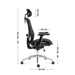 Ergonomski črni stol Mark Adler EXPERT 5.3 BLACK MESH