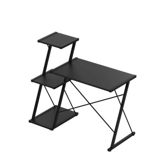 Črna pisalna miza s policami Mark Adler LEADER 3.5 BLACK