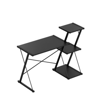 Črna pisalna miza s policami Mark Adler LEADER 3.5 BLACK