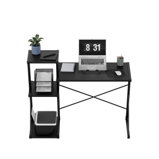 Črna pisalna miza s policami Mark Adler LEADER 3.5 BLACK