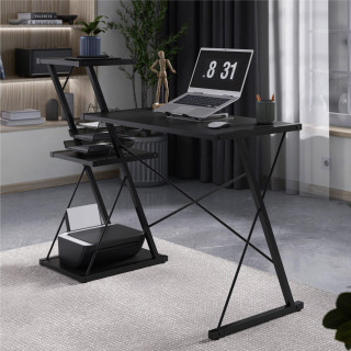 Črna pisalna miza s policami Mark Adler LEADER 3.5 BLACK