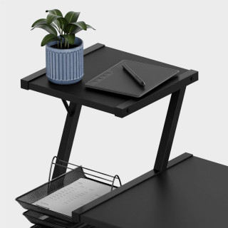 Črna pisalna miza s policami Mark Adler LEADER 3.5 BLACK