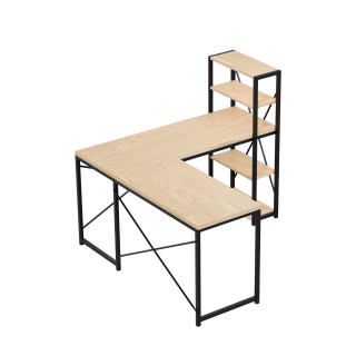 Kotna hrastova pisalna miza s policami Mark Adler LEADER 5.9 HRAST