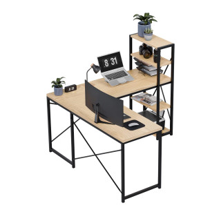 Kotna hrastova pisalna miza s policami Mark Adler LEADER 5.9 HRAST