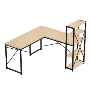 Kotna hrastova pisalna miza s policami Mark Adler LEADER 5.9 HRAST