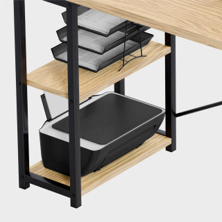 Kotna hrastova pisalna miza s policami Mark Adler LEADER 5.9 HRAST