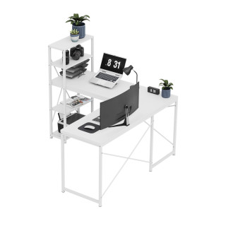 Bela kotna pisalna miza s policami Mark Adler LEADER 5.9 WHITE