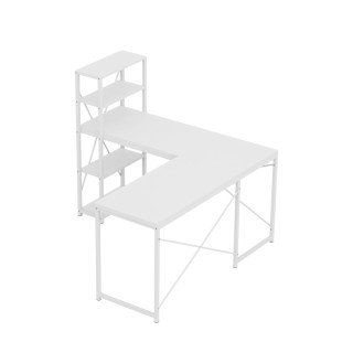 Bela kotna pisalna miza s policami Mark Adler LEADER 5.9 WHITE