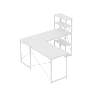 Bela kotna pisalna miza s policami Mark Adler LEADER 5.9 WHITE