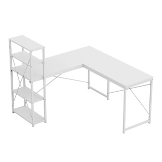 Bela kotna pisalna miza s policami Mark Adler LEADER 5.9 WHITE