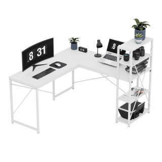 Bela kotna pisalna miza s policami Mark Adler LEADER 5.9 WHITE