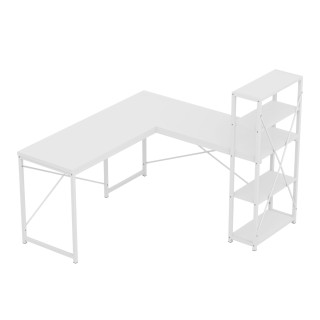 Bela kotna pisalna miza s policami Mark Adler LEADER 5.9 WHITE