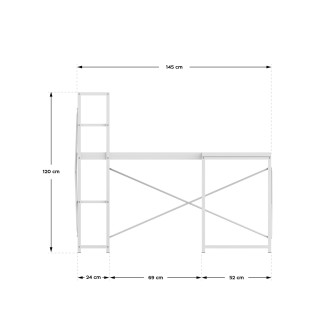 Bela kotna pisalna miza s policami Mark Adler LEADER 5.9 WHITE