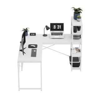 Bela kotna pisalna miza s policami Mark Adler LEADER 5.9 WHITE