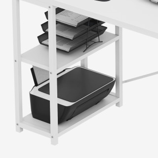 Bela kotna pisalna miza s policami Mark Adler LEADER 5.9 WHITE