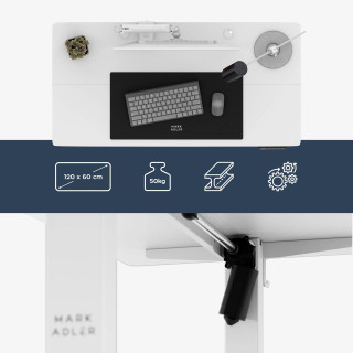 Električno nastavljiva bela miza Mark Adler LEADER 6.9 WHITE