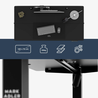 Črna električno nastavljiva miza Mark Adler LEADER 7.3 BLACK