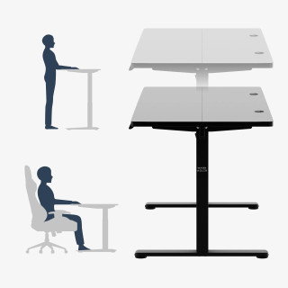 Črna električno nastavljiva miza Mark Adler LEADER 7.3 BLACK