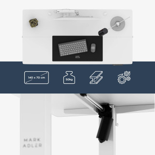 Električno nastavljiva bela pisalna miza Mark Adler LEADER 7.3 WHITE