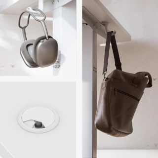 Električno nastavljiva bela pisalna miza Mark Adler LEADER 7.3 WHITE