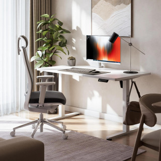 Električno nastavljiva bela pisalna miza Mark Adler LEADER 7.3 WHITE