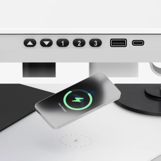 Bela električna steklena miza Mark Adler LEADER 8.5 WHITE