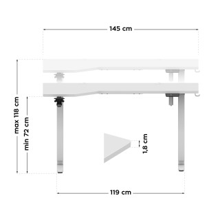 Bela električna miza Mark Adler LEADER 9.1 WHITE