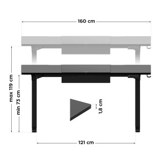 Električna črna miza Mark Adler LEADER 9.3 BLACK