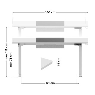 Bela električna miza Mark Adler LEADER 9.3 WHITE