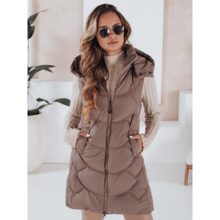 Ženski temno bež izoliran telovnik TY5104