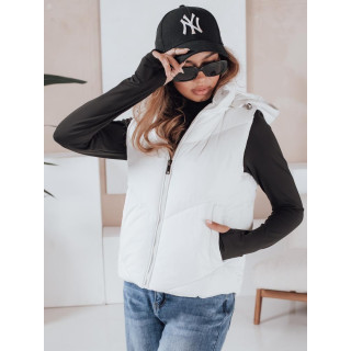 Ženski bel prešit telovnik TY4975