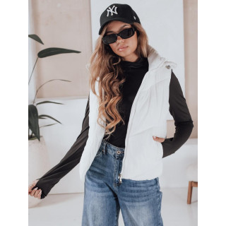 Ženski bel prešit telovnik TY4975