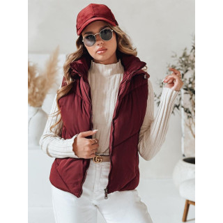 Bordo ženski prešit telovnik TY4976