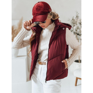 Bordo ženski prešit telovnik TY4976