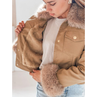 Ženska rjava usnjena jakna TY5139