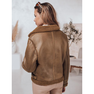 Ženska rjava semiš jakna s krznom TY4747