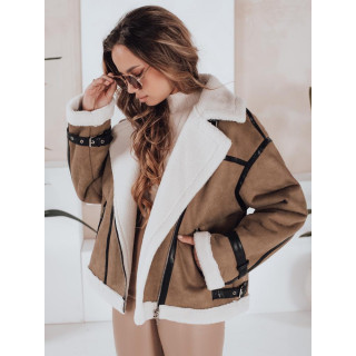 Rjava ženska jakna s krznom TY5124