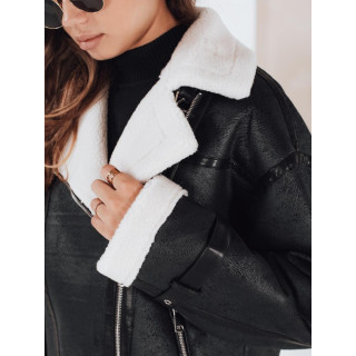 Ženska črna jakna s krznom TY5125