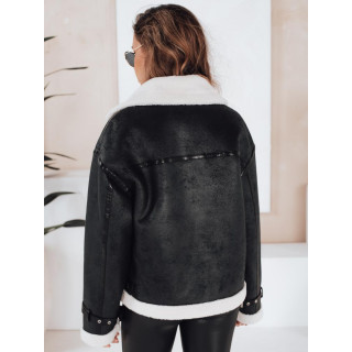 Ženska črna jakna s krznom TY5125