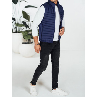 Prešit temno moder moški telovnik TX5082