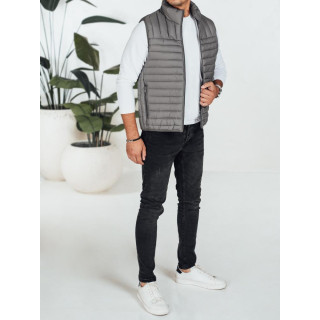 Prešit temno siv moški telovnik TX5081