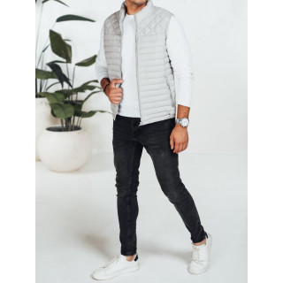 Prešit moški svetlo siv telovnik TX5078