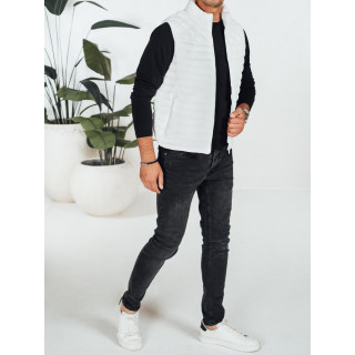 Prešit bel moški telovnik TX5075