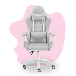 Otroški sivo-beli blagajniški stol HELLS CHAIR HC-1000