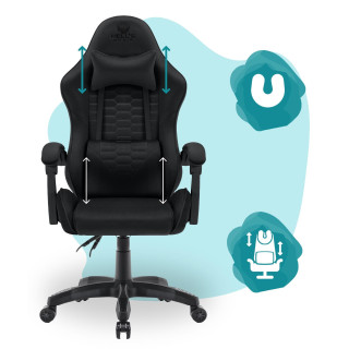 Črn otroški stol iz blaga HELLS CHAIR HC-1000