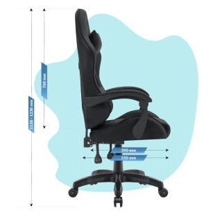 Črn otroški stol iz blaga HELLS CHAIR HC-1000