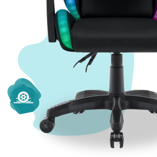 Otroški črni stol z LED RGB osvetlitvijo ozadja HELLS CHAIR HC-1000