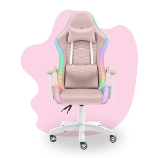 Roza otroški stol z LED RGB osvetlitvijo ozadja HELLS CHAIR HC-1000