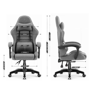 Siv blagajniški igralni stol HELLS CHAIR HC-1003 2.0